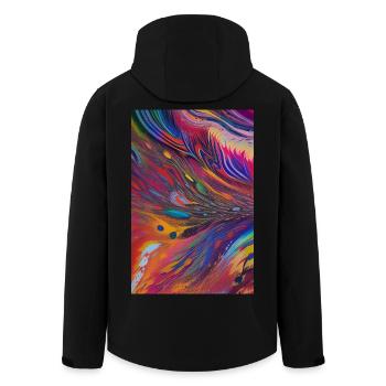 Art abstrait - Veste softshell homme en polyester recyclé Stanley/Stella - noir - Dos - AI Model Male 185 light (185cm)