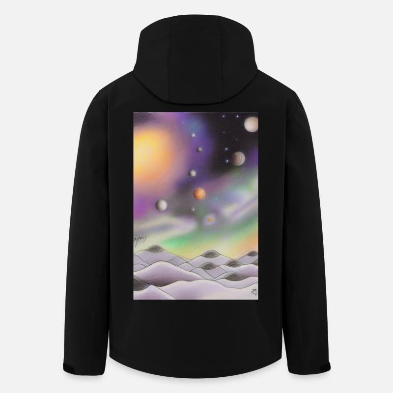 Espace et planètes - Veste softshell homme en polyester recyclé Stanley/Stella - noir