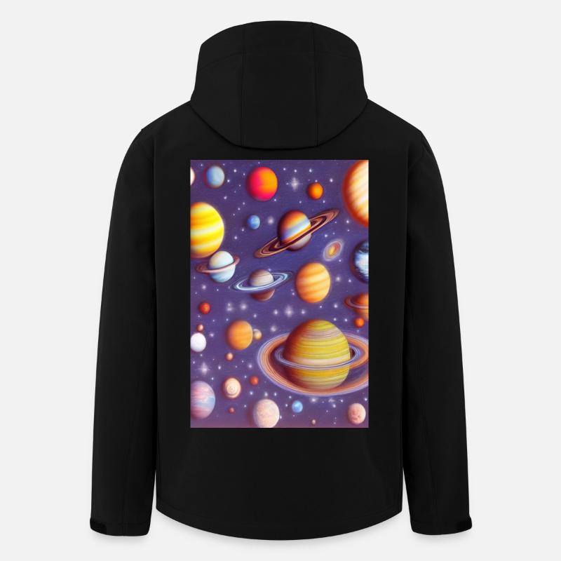 Weltall und Planeten - Recycelte Männer Softshell-Jacke von Stanley/Stella - Schwarz