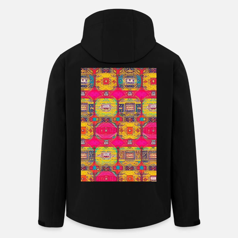 Retro Pattern - Men’s Recycled Softshell Jacket by Stanley/Stella - black