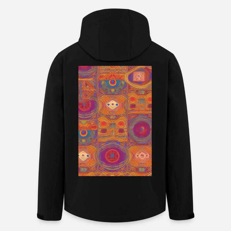 Retro Pattern - Men’s Recycled Softshell Jacket by Stanley/Stella - black