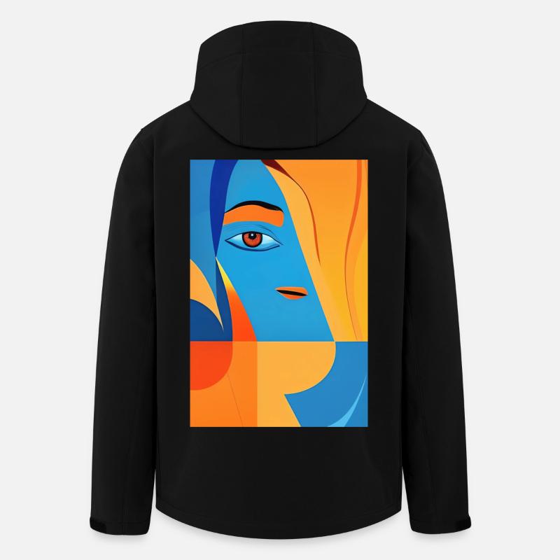 Art abstrait - Veste softshell homme en polyester recyclé Stanley/Stella - noir