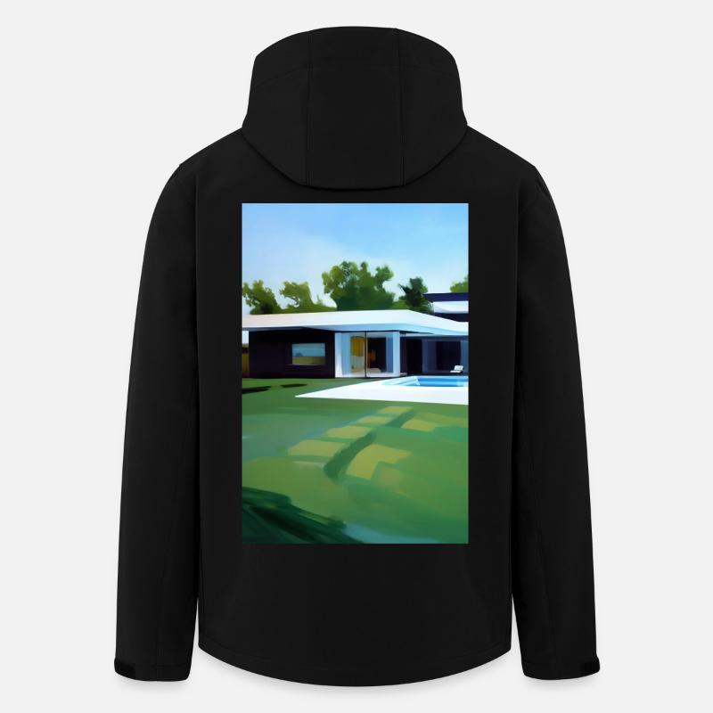 Weiße Villa mit Pool - Recycelte Männer Softshell-Jacke von Stanley/Stella - Schwarz