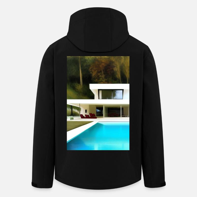 Weiße Villa mit Pool - Recycelte Männer Softshell-Jacke von Stanley/Stella - Schwarz