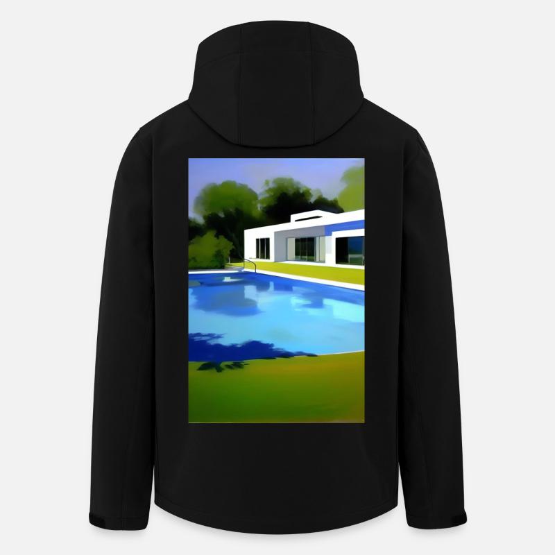 Villa blanche avec piscine - Veste softshell homme en polyester recyclé Stanley/Stella - noir