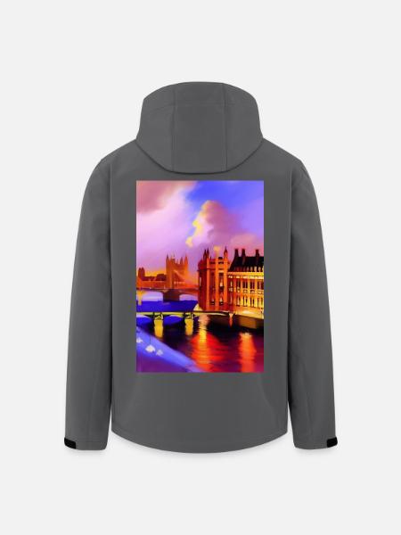 Ponts à Londres - Veste softshell homme en polyester recyclé Stanley/Stella - noir