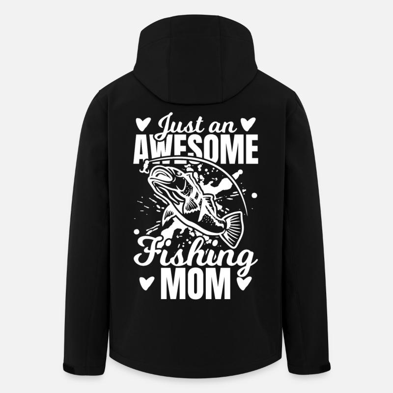Lustige Fischer Mama - Recycelte Männer Softshell-Jacke von Stanley/Stella - Schwarz