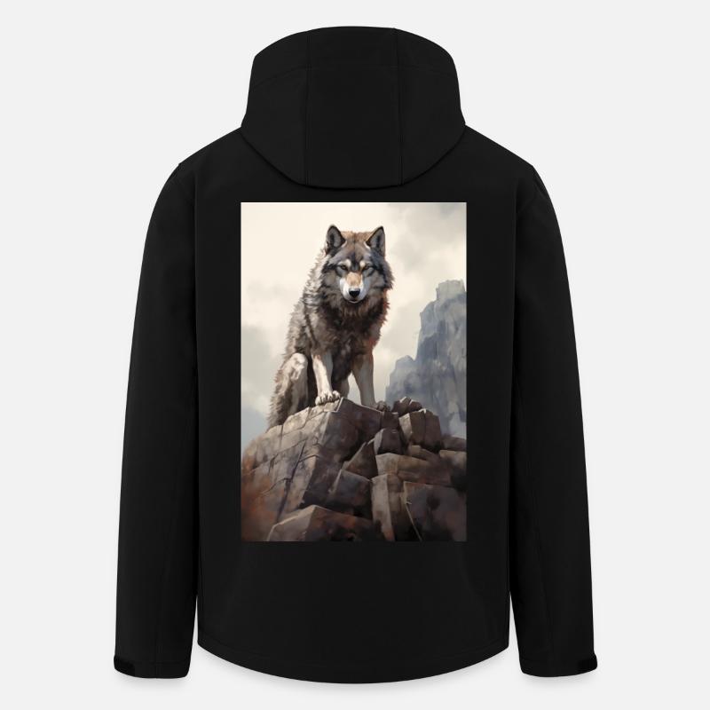 Illustration de Loup - Veste softshell homme en polyester recyclé Stanley/Stella - noir