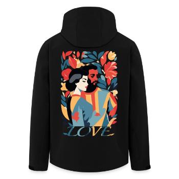 Abstrakte Kunst Mann und Frau - Recycelte Männer Softshell-Jacke von Stanley/Stella - Schwarz - Hinten - AI Model Male 185 light (185cm)