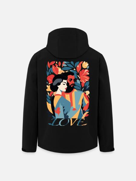 Abstrakte Kunst Mann und Frau - Recycelte Männer Softshell-Jacke von Stanley/Stella - Schwarz