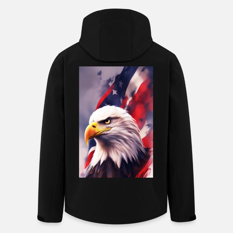 Bald Eagel - Patriotic - Men’s Recycled Softshell Jacket by Stanley/Stella - black