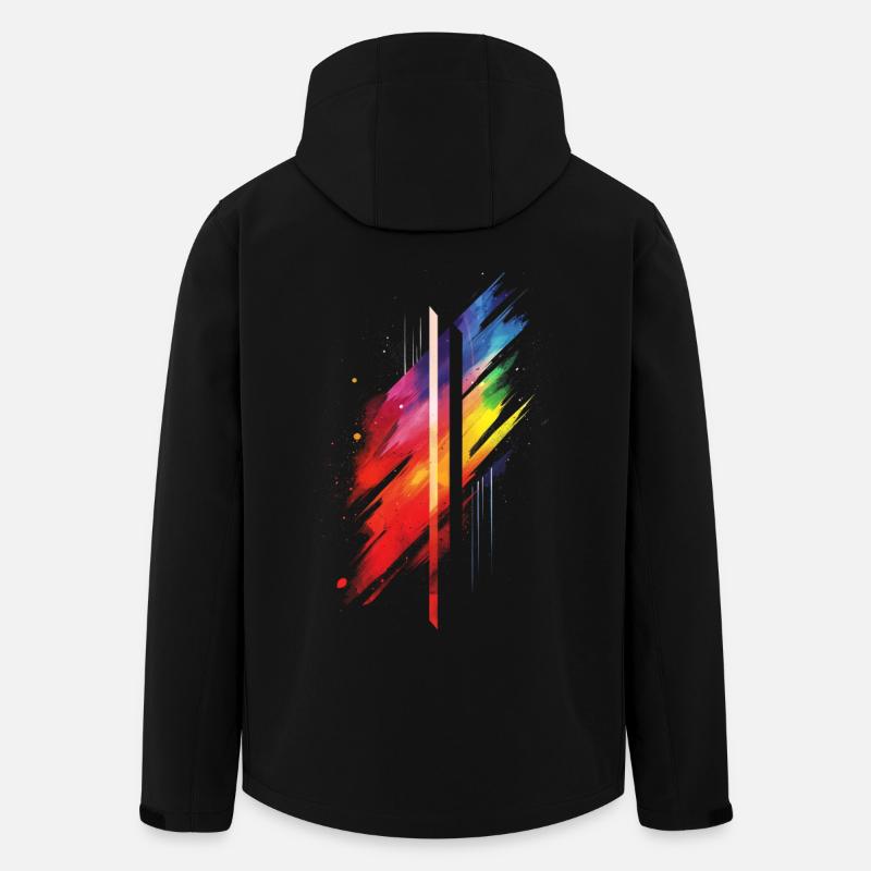 Dezentes und cooles Regenbogen-Design mit tropfender Pride-Flagge - Recycelte Männer Softshell-Jacke von Stanley/Stella - Schwarz