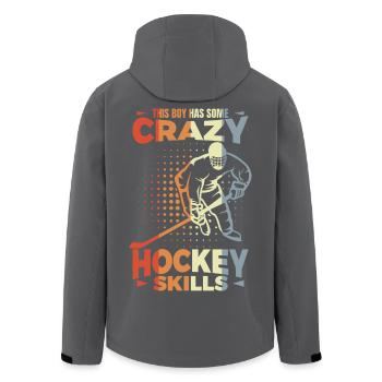 Kleiner Eishockeyspieler - Recycelte Männer Softshell-Jacke von Stanley/Stella - Anthrazit - Hinten - AI Model Male 185 light (185cm)