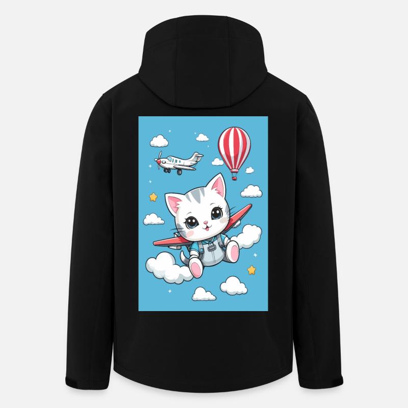 Chat volant mignon - Veste softshell homme en polyester recyclé Stanley/Stella - noir