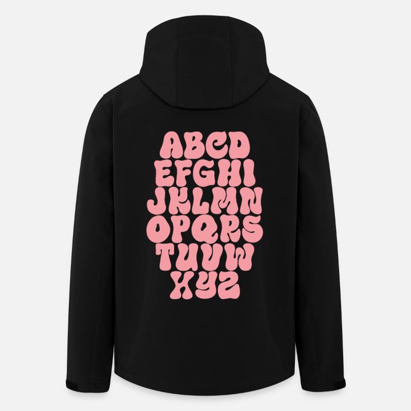 Lettres ABC Alphabet - Veste softshell homme en polyester recyclé Stanley/Stella - noir