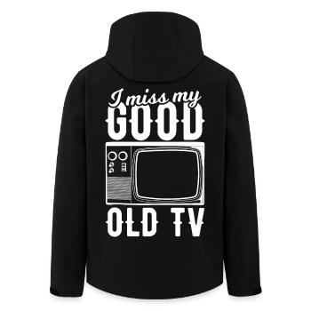 Ich vermisse meinen alten Fernseher - Recycelte Männer Softshell-Jacke von Stanley/Stella - Schwarz - Hinten - AI Model Male 185 light (185cm)