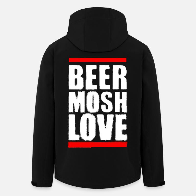 Beer Mosh Love White Letter - Men’s Recycled Softshell Jacket by Stanley/Stella - black