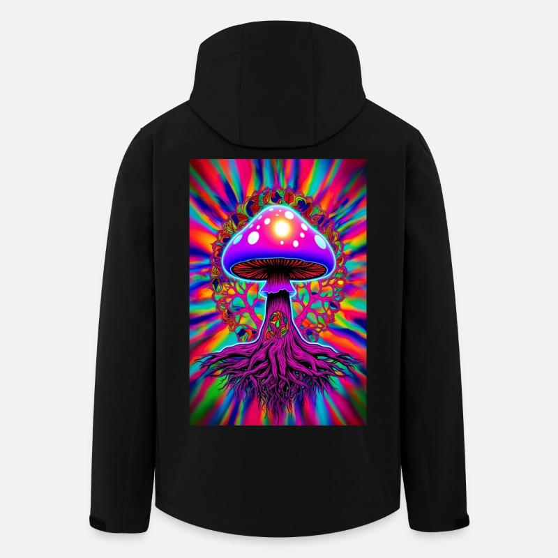 Champignon psychédélique - Veste softshell homme en polyester recyclé Stanley/Stella - noir