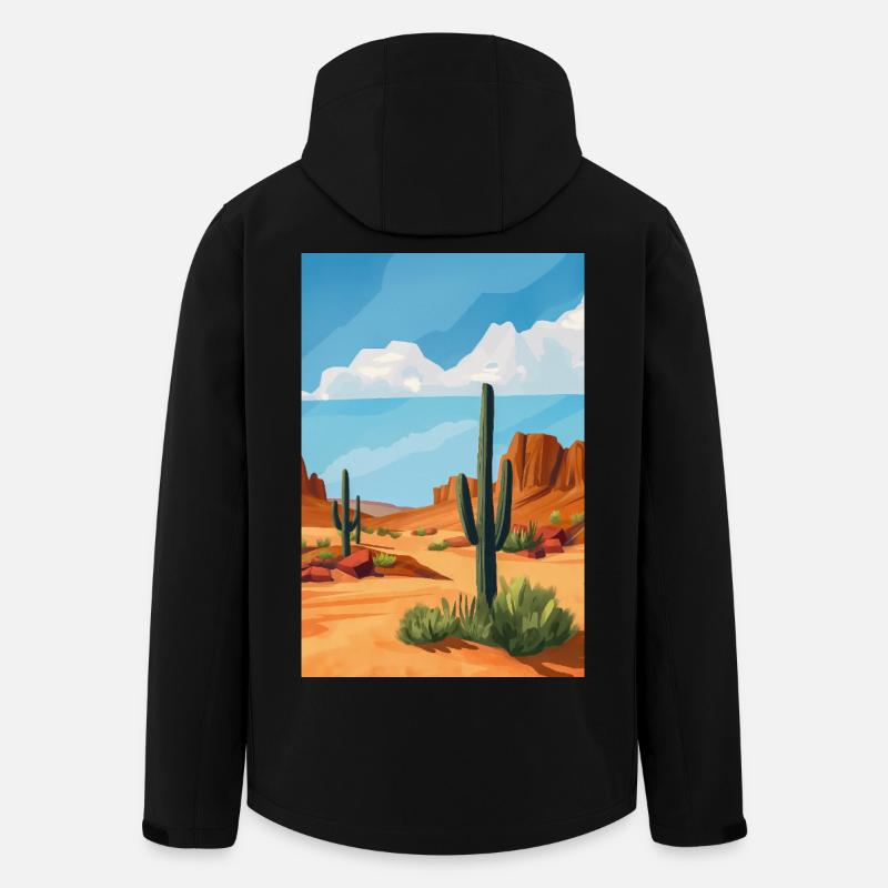 Wüstenlandschaft Illustration Poster - Recycelte Männer Softshell-Jacke von Stanley/Stella - Schwarz