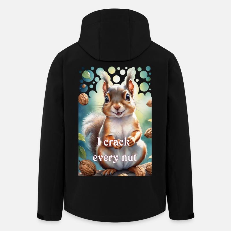 Schlaues Eichhörnchen Ich knacke jede Nuss - Recycelte Männer Softshell-Jacke von Stanley/Stella - Schwarz
