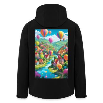 Panorama du village de ballons - Veste softshell homme en polyester recyclé Stanley/Stella - noir - Dos - AI Model Male 185 light (185cm)
