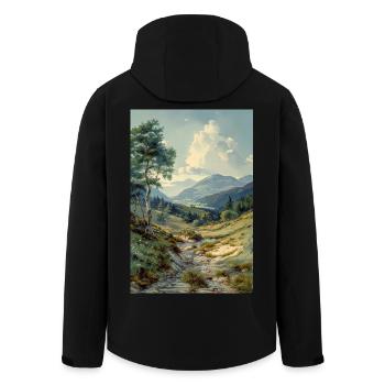 Poster Illustration Paysage de Nature - Veste softshell homme en polyester recyclé Stanley/Stella - noir - Dos - AI Model Male 185 light (185cm)