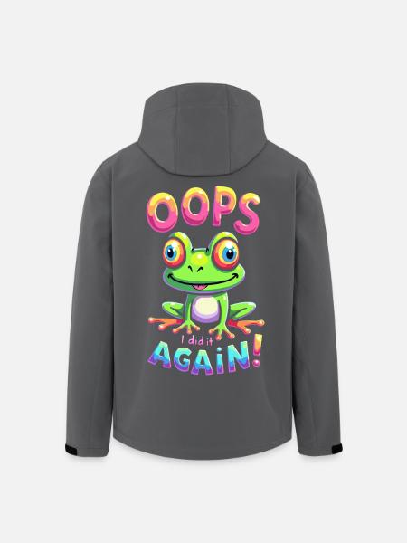 Bunter Frosch mit optimistischer Botschaft - Recycelte Männer Softshell-Jacke von Stanley/Stella - Schwarz