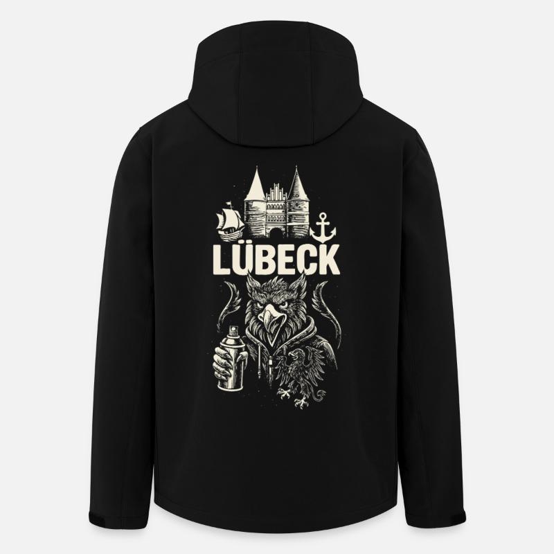 Lübeck Street Vibes - Veste softshell homme en polyester recyclé Stanley/Stella - noir