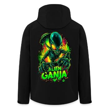 Alien Ganja - Recycelte Männer Softshell-Jacke von Stanley/Stella - Schwarz - Hinten - AI Model Male 185 light (185cm)