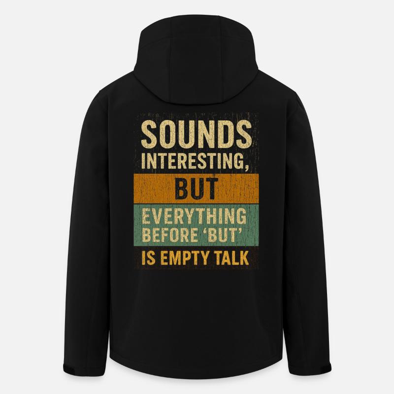 Empty Talk Motivational Quote Design - Men’s Recycled Softshell Jacket by Stanley/Stella - black