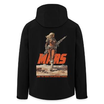 Mars Exploration - Recycelte Männer Softshell-Jacke von Stanley/Stella - Schwarz - Hinten - AI Model Male 185 light (185cm)