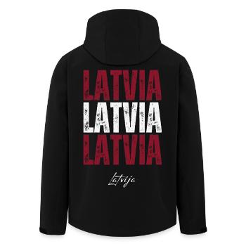 Fierté lettone, j’adore la Lettonie - Veste softshell homme en polyester recyclé Stanley/Stella - noir - Dos - AI Model Male 185 light (185cm)