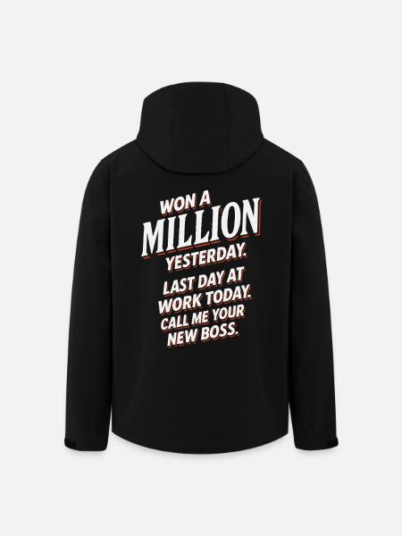 Humorous Office Motivation Quote - Men’s Recycled Softshell Jacket by Stanley/Stella - black