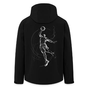 Dynamic basketball player illustration - Men’s Recycled Softshell Jacket by Stanley/Stella - black - Back - AI Model Male 185 light (185cm)
