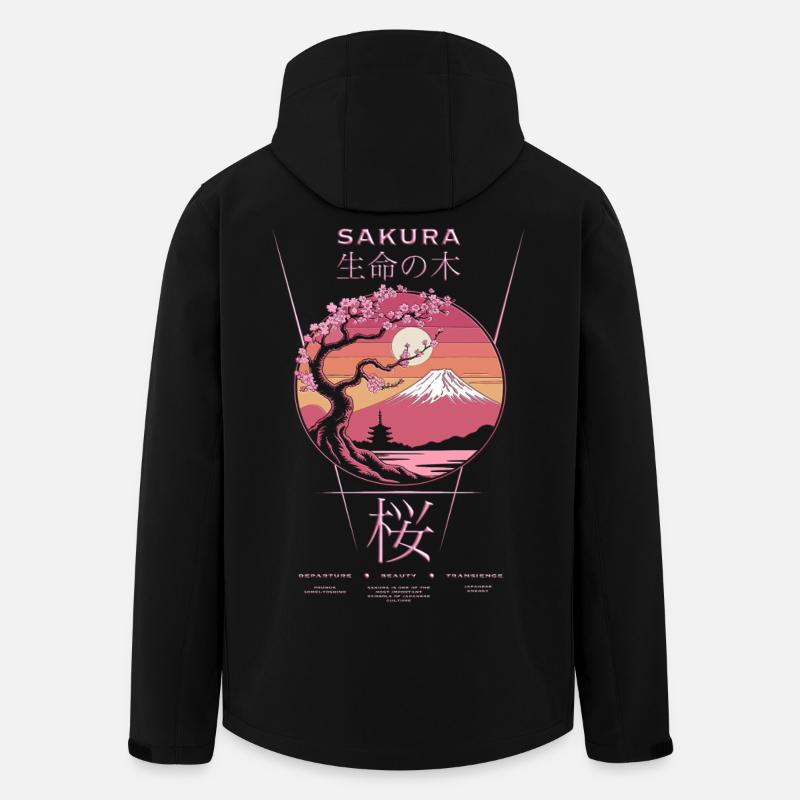 Sakura - Japan - Men’s Recycled Softshell Jacket Discoverer by Stanley/Stella - black