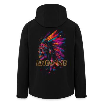Awesome Indian Skull - Men’s Recycled Softshell Jacket by Stanley/Stella - black - Back - AI Model Male 185 light (185cm)