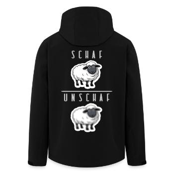 sheep unsheep humor - Men’s Recycled Softshell Jacket by Stanley/Stella - black - Back - AI Model Male 185 light (185cm)