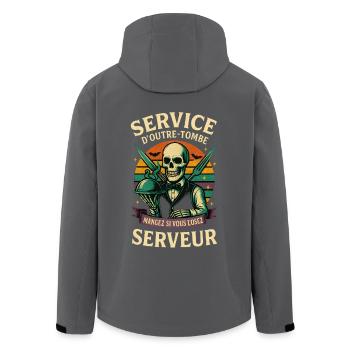 Restaurant Server - Halloween Skeleton - Men’s Recycled Softshell Jacket by Stanley/Stella - black - Back - AI Model Male 185 light (185cm)