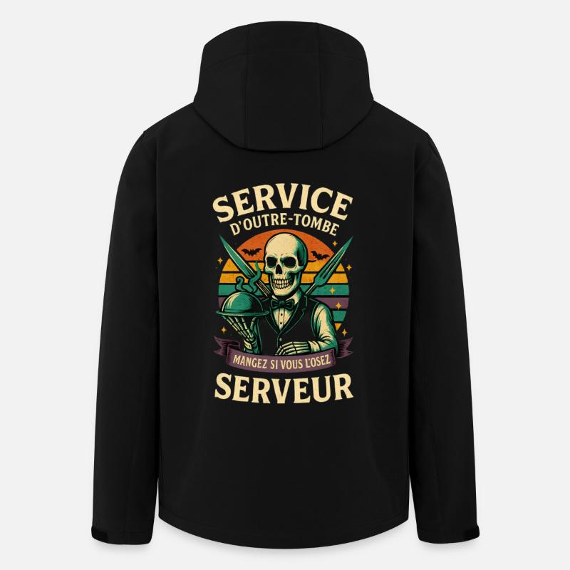 Serveur Restaurant - Squelette Halloween - Veste softshell homme en polyester recyclé Stanley/Stella - noir