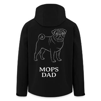 Pug Dad Dog Dad Plain Pug Owner - Men’s Recycled Softshell Jacket by Stanley/Stella - black - Back - AI Model Male 185 light (185cm)