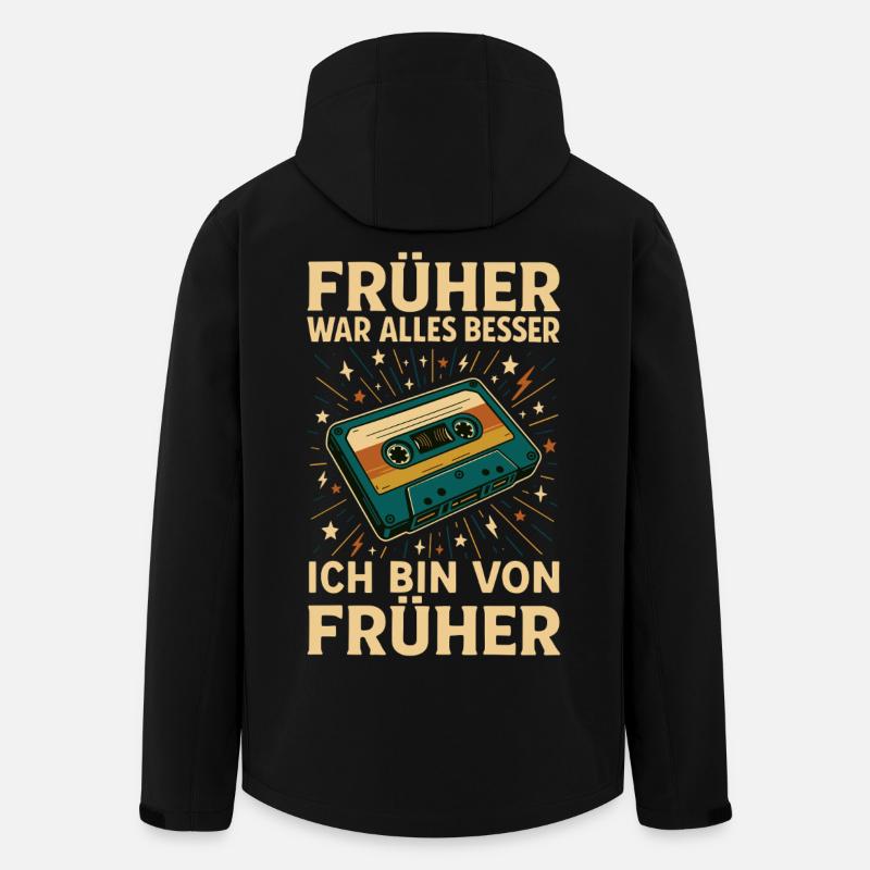 Retro Kassetten Design für Nostalgie - Recycelte Männer Softshell-Jacke von Stanley/Stella - Schwarz