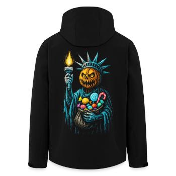 Citrouille Liberty Halloween - Veste softshell homme en polyester recyclé Stanley/Stella - noir - Dos - AI Model Male 185 light (185cm)