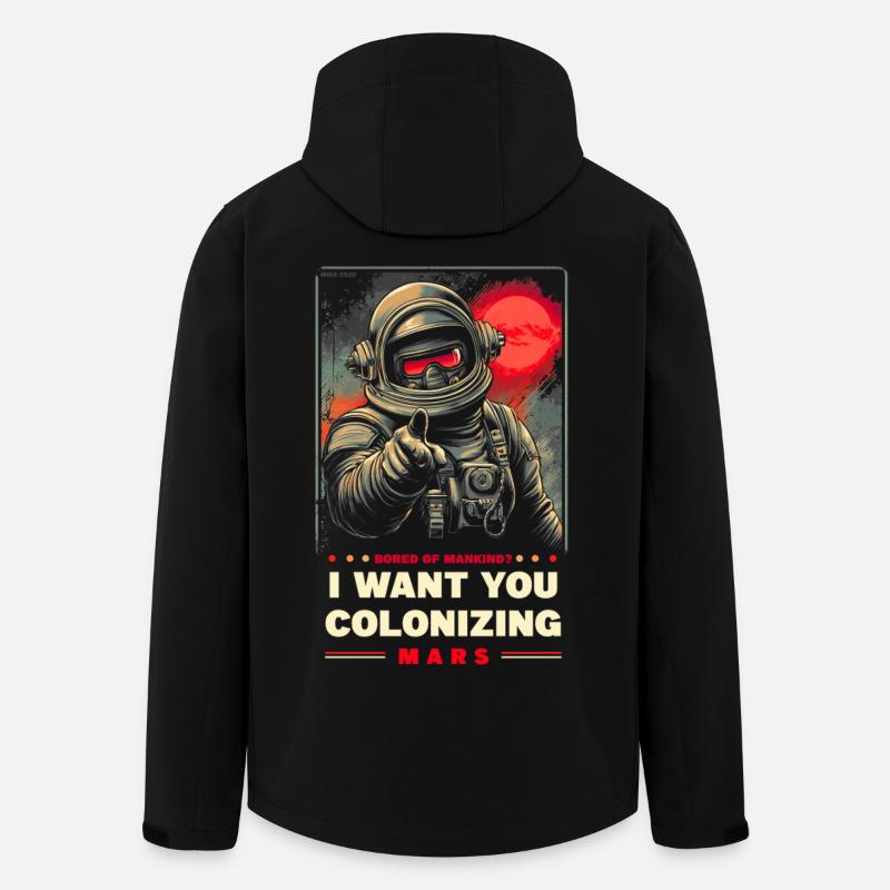 Mars Colonization Promotional Poster - Men’s Recycled Softshell Jacket by Stanley/Stella - black
