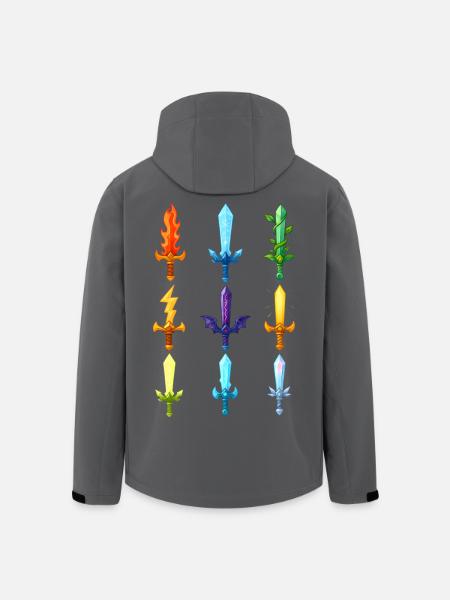 Bunte Fantasy Schwerter Design - Recycelte Männer Softshell-Jacke von Stanley/Stella - Schwarz