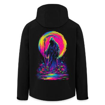 Neon-Sensenmann - Recycelte Männer Softshell-Jacke von Stanley/Stella - Schwarz - Hinten - AI Model Male 185 light (185cm)