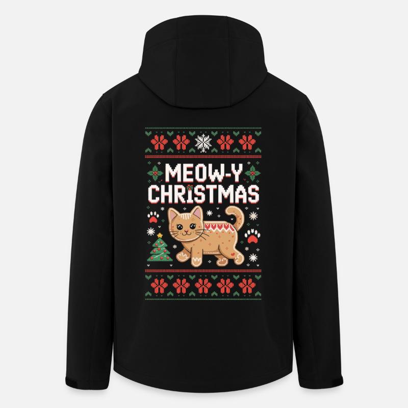Meow-Y Weihnachtspixelkatze - Recycelte Männer Softshell-Jacke von Stanley/Stella - Schwarz