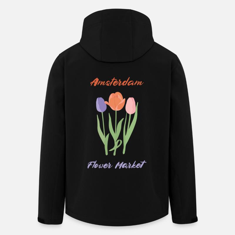 Amsterdam Tulpen - Recycelte Männer Softshell-Jacke von Stanley/Stella - Schwarz