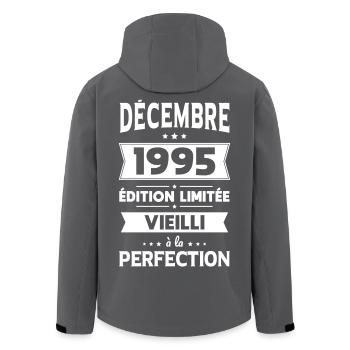 Anniversaire 30 ans - Décembre 1995 Perfection - Veste softshell homme en polyester recyclé Stanley/Stella - noir - Dos - AI Model Male 185 light (185cm)