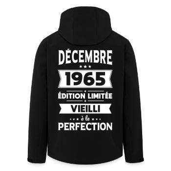Anniversaire 60 ans - Décembre 1965 Perfection - Veste softshell homme en polyester recyclé Stanley/Stella - noir - Dos - AI Model Male 185 light (185cm)