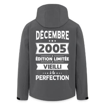 Anniversaire 20 ans - Décembre 2005 Perfection - Veste softshell homme en polyester recyclé Stanley/Stella - noir - Dos - AI Model Male 185 light (185cm)